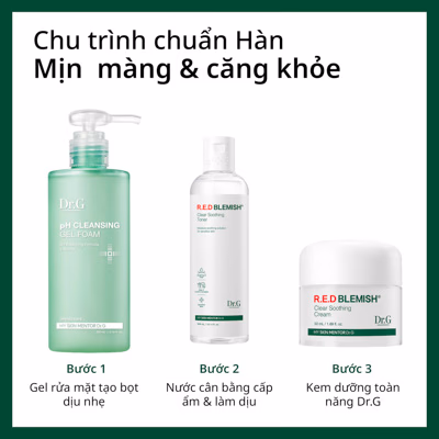 Gel rửa mặt tạo bọt dịu nhẹ Dr.G pH Cleansing Gel Foam 200ml